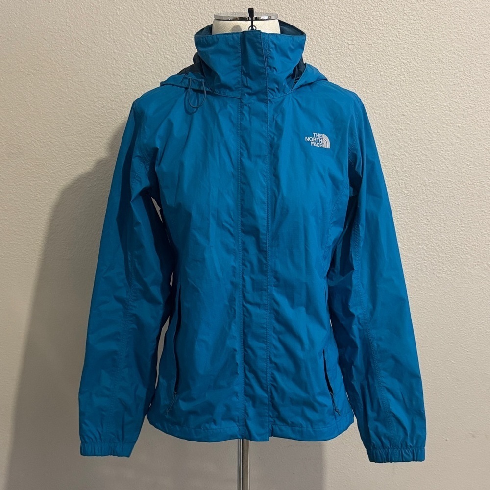 North Face Hyvent Hooded Nylon/Polyester Jacket Blue & Mesh Women's Outdoor